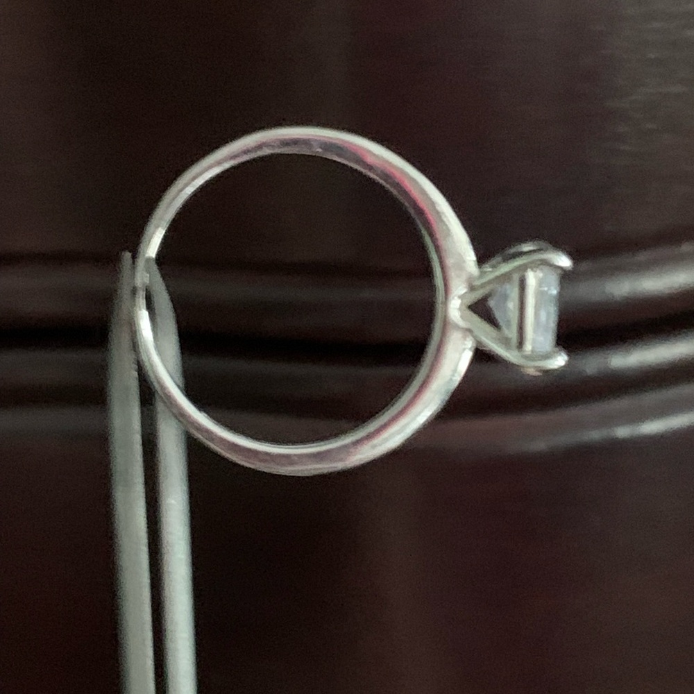 Square-Cut Solitaire Rhinestone Ring In Silver - image 3